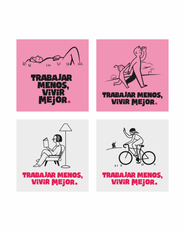 Pack de pegatinas "Trabajar menos, vivir mejor"
